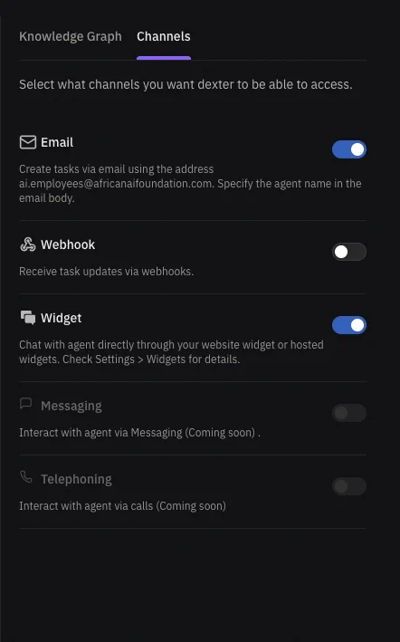 channels Configuration