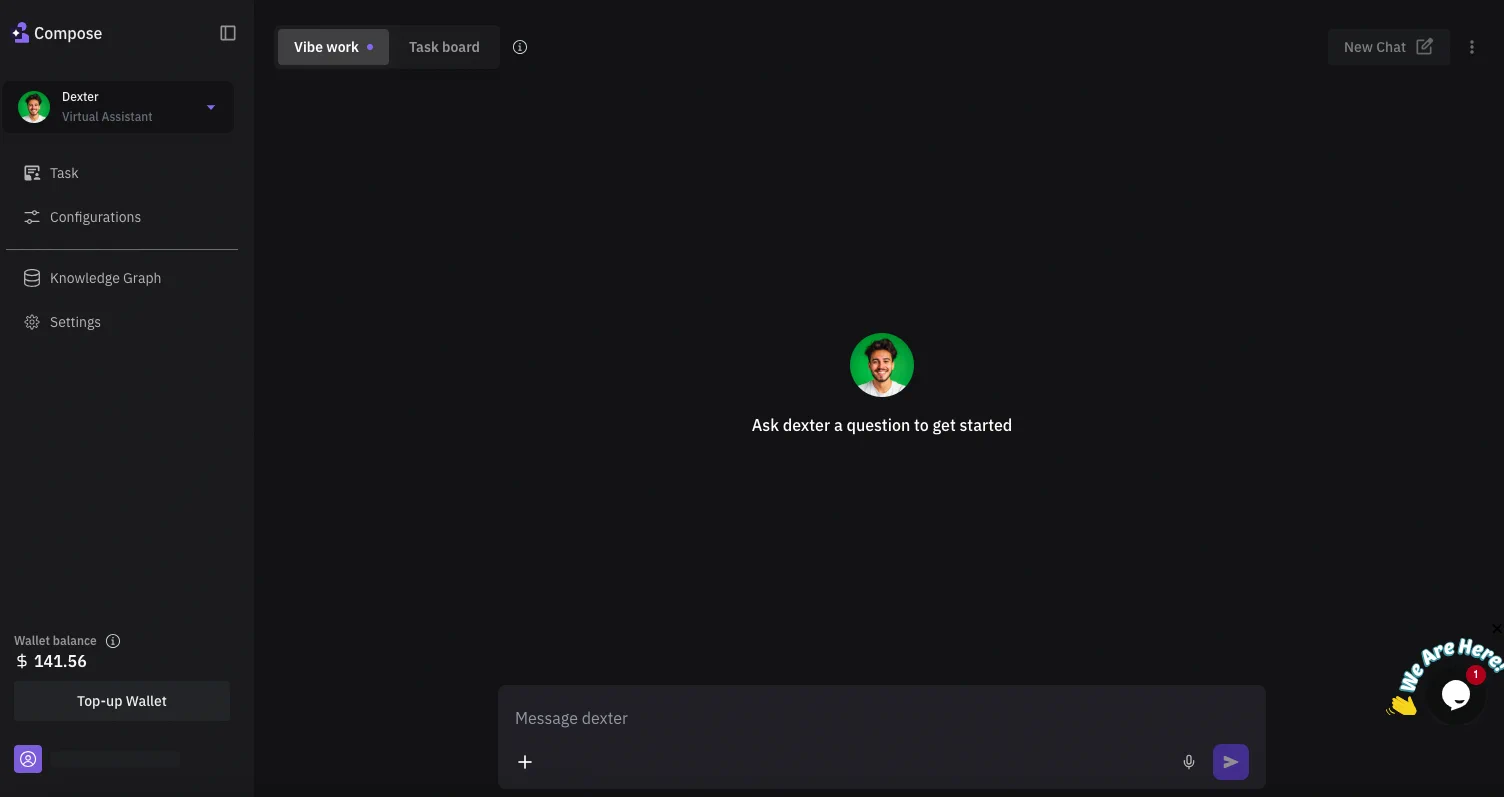 Creating a new task in Vibe Mode 