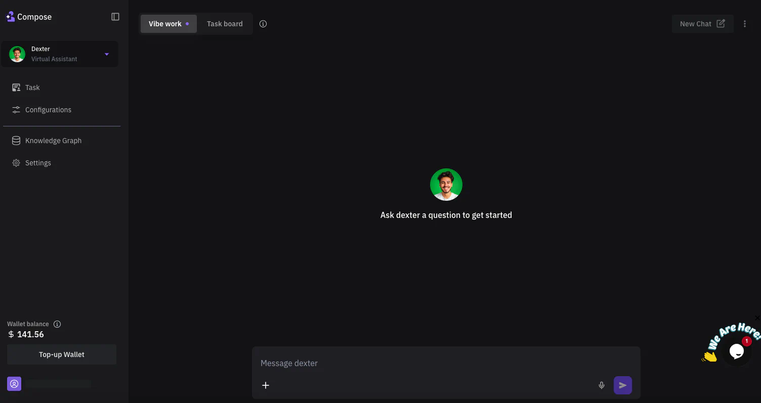 Creating a new task in Vibe Mode 
